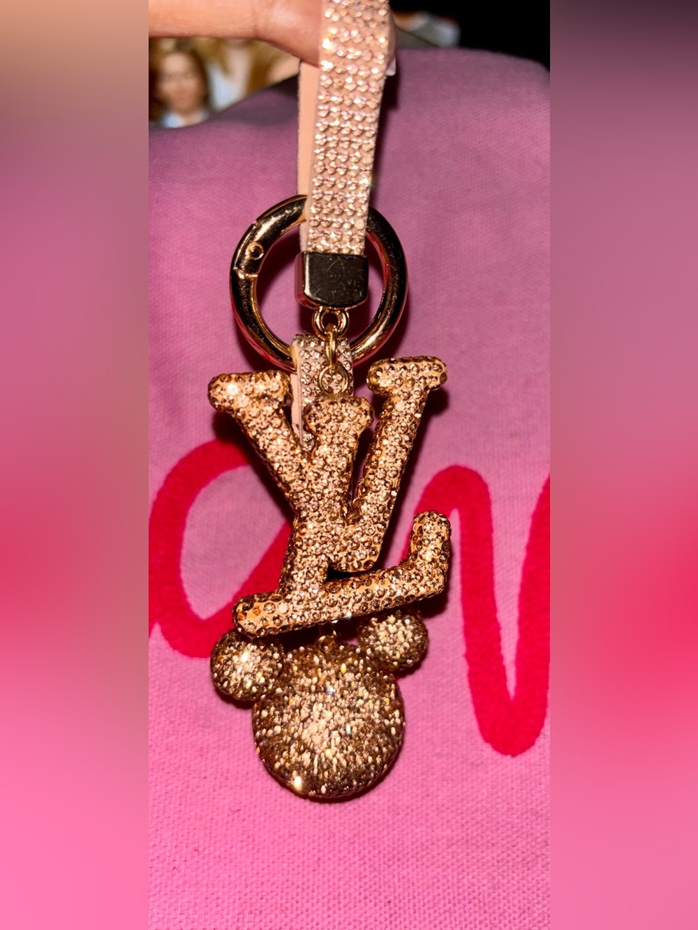 Bling Luxury Bag Charms | Crystal & Mouse Keychains in Rose Gold